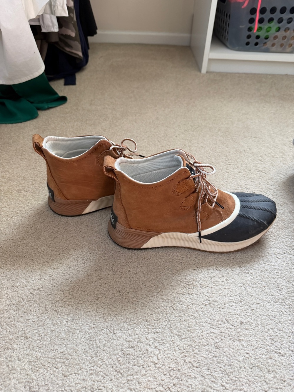 Brown and Black Men's Casual Waterproof Duck Boots